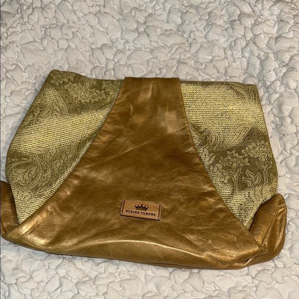 Elaine Turner Metallic Gold Clutch